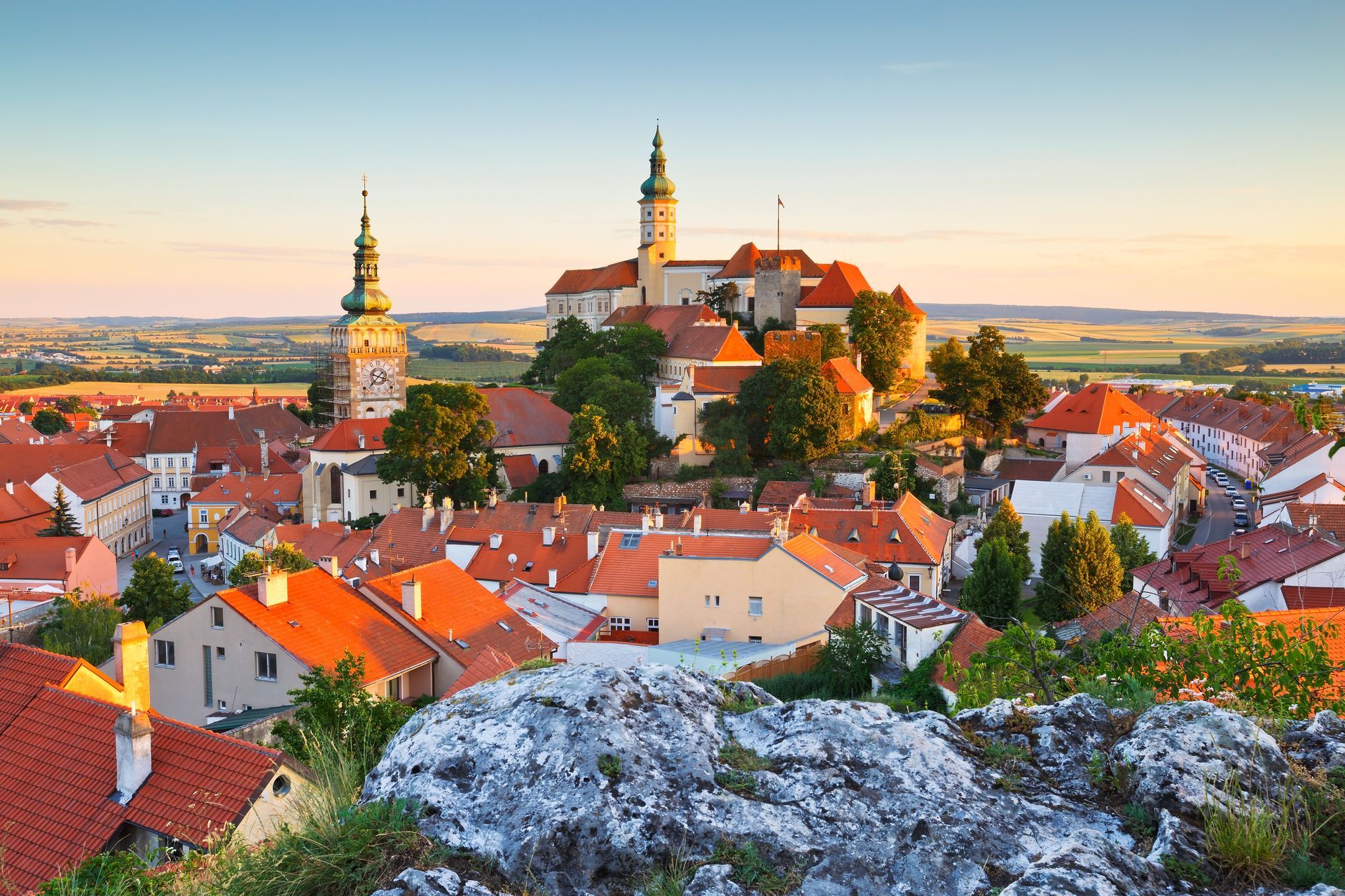 Town of Mikulov in Moravia, Czech Republic.