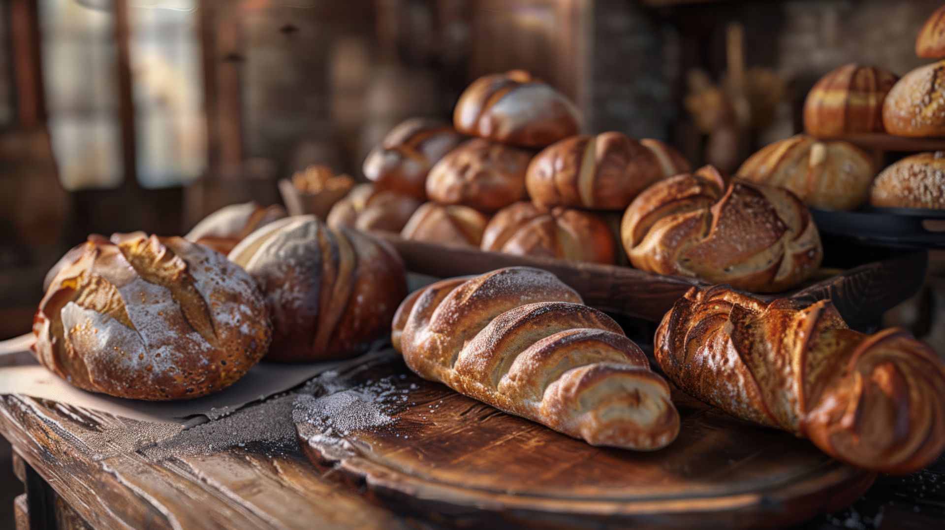 Bakery display case filled with a variety of French pastries