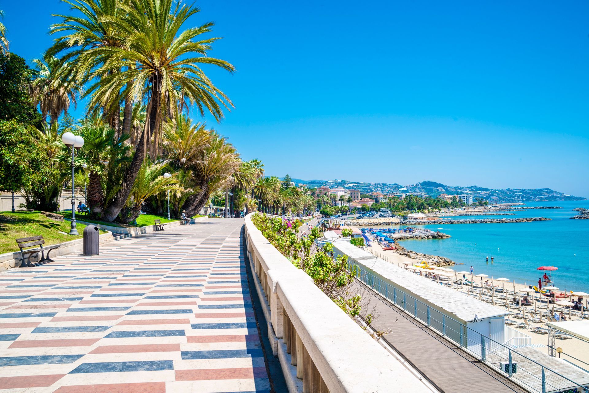 The street in San Remo - downtown, Italy 