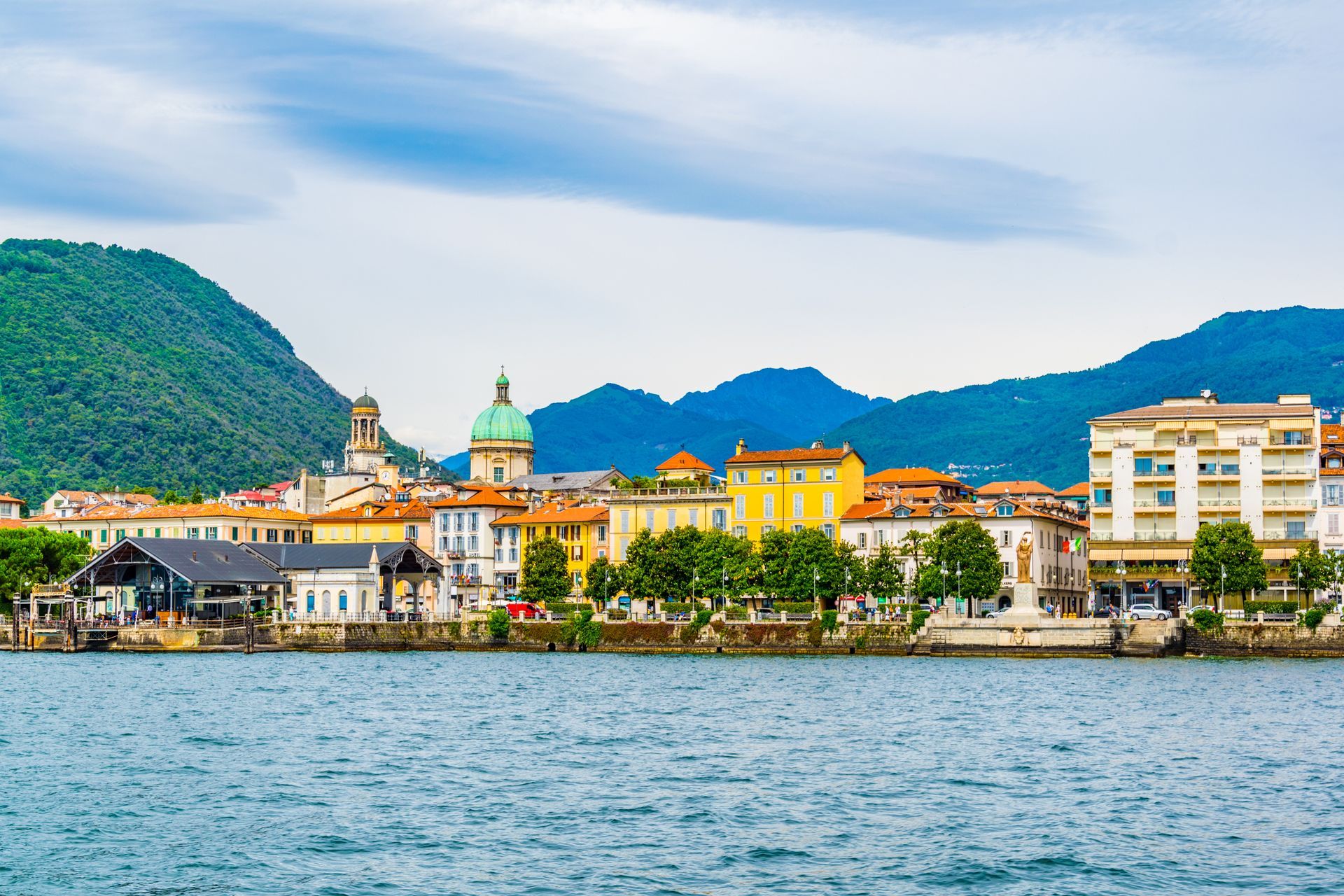 Lakeside view of Verbania, Italy